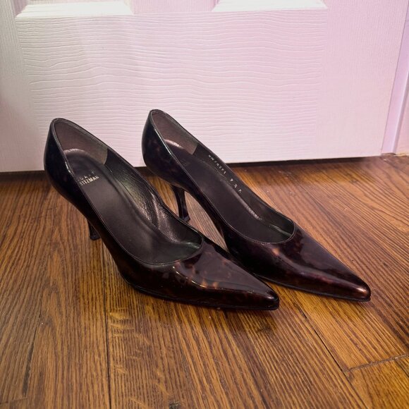 Stuart Weitzman tortoiseshell print heels - size 9.5 - Picture 1 of 4